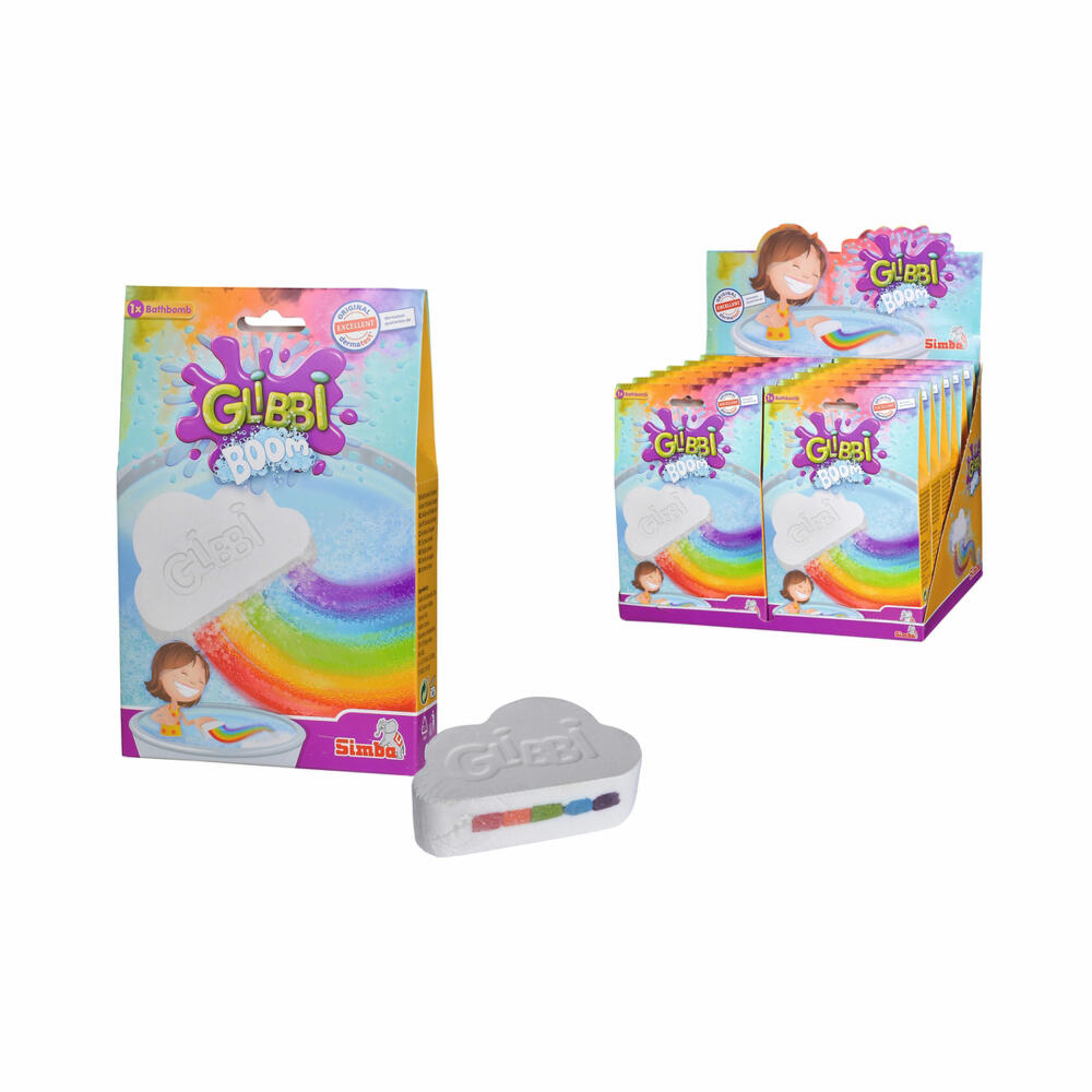 Simba Glibbi Boom, bath bomb in cloud shape, rainbow effect, bath bomb, children, bathtub, 105953451