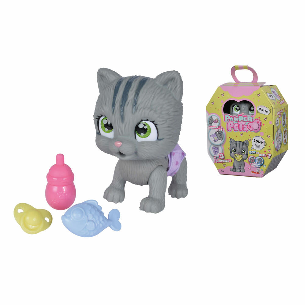 Simba Pamper Petz Cat, Toy Cat, Toy, Pet, Baby Animal, with Function, from 3 Years, 15 cm, 105953051