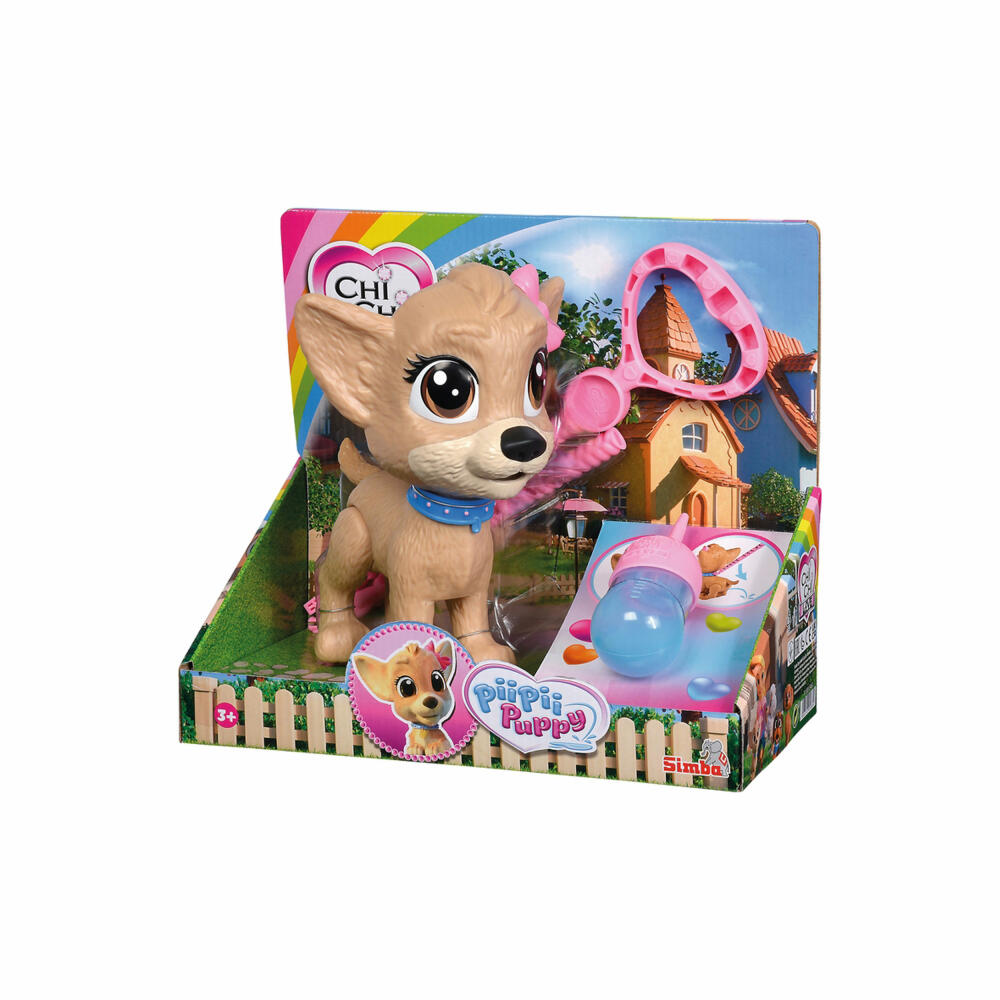 Simba ChiChi Love Pii Pii Puppy, with bottle, dog, walking, toy figure, toy, from 3 years, 20 cm, 105893460
