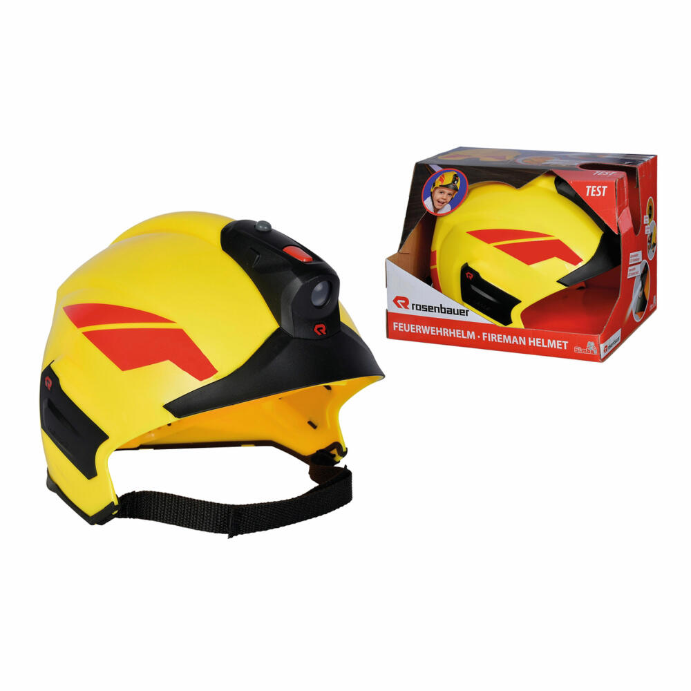 Simba Feuerwehr Helm Rosenbauer mit Licht, mit Helmlampe, Feuerwehr Helm, Spielzeug, Kinder, 108101000