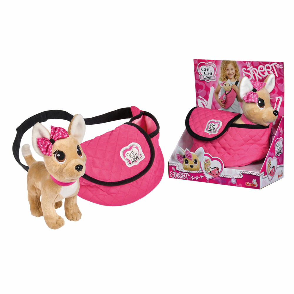 Simba ChiChi Love Street, Chihuahua, plush dog, cuddly toy, plush toy, bum bag, from 3 years, 20 cm, 105893494
