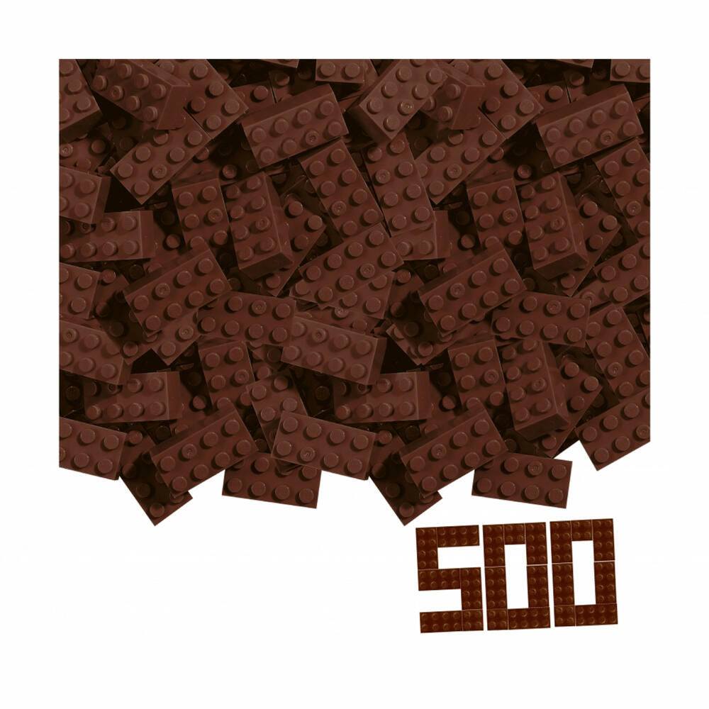 Simba Blox 500 Brown 8-piece bricks loose, building blocks, interlocking bricks, compatible with known game pieces, 500 pieces, 104114548
