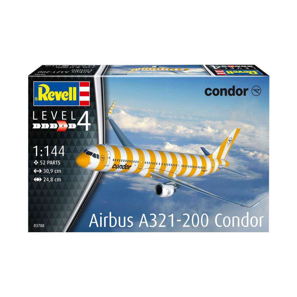 Revell Flugzeug-Modellbausatz Airbus A321-200 Condor, 52 Teile, 1:144, 03788
