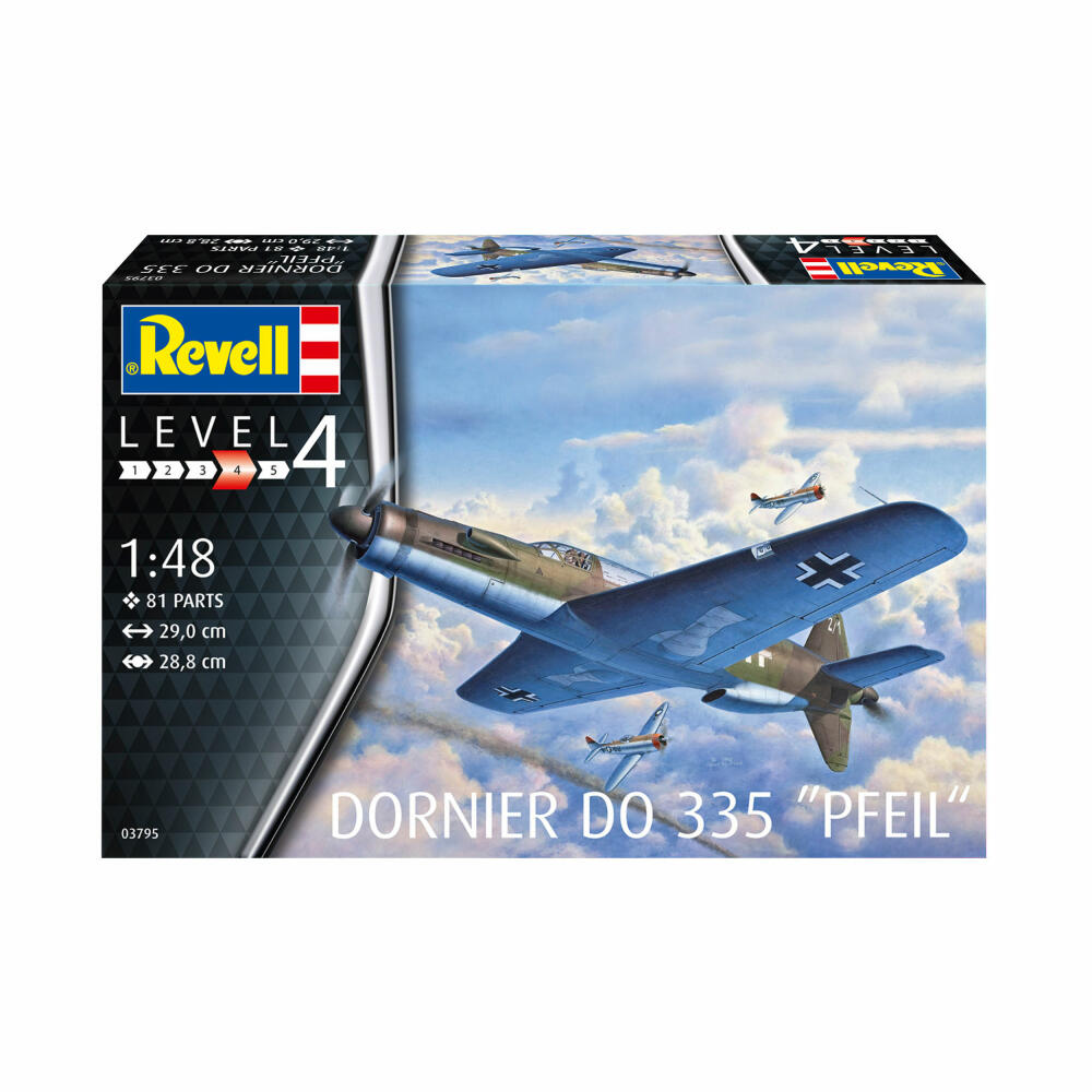 Revell Flugzeug-Modellbausatz Dornier Do 335 Pfeil, 81 Teile, 1:48, 03795