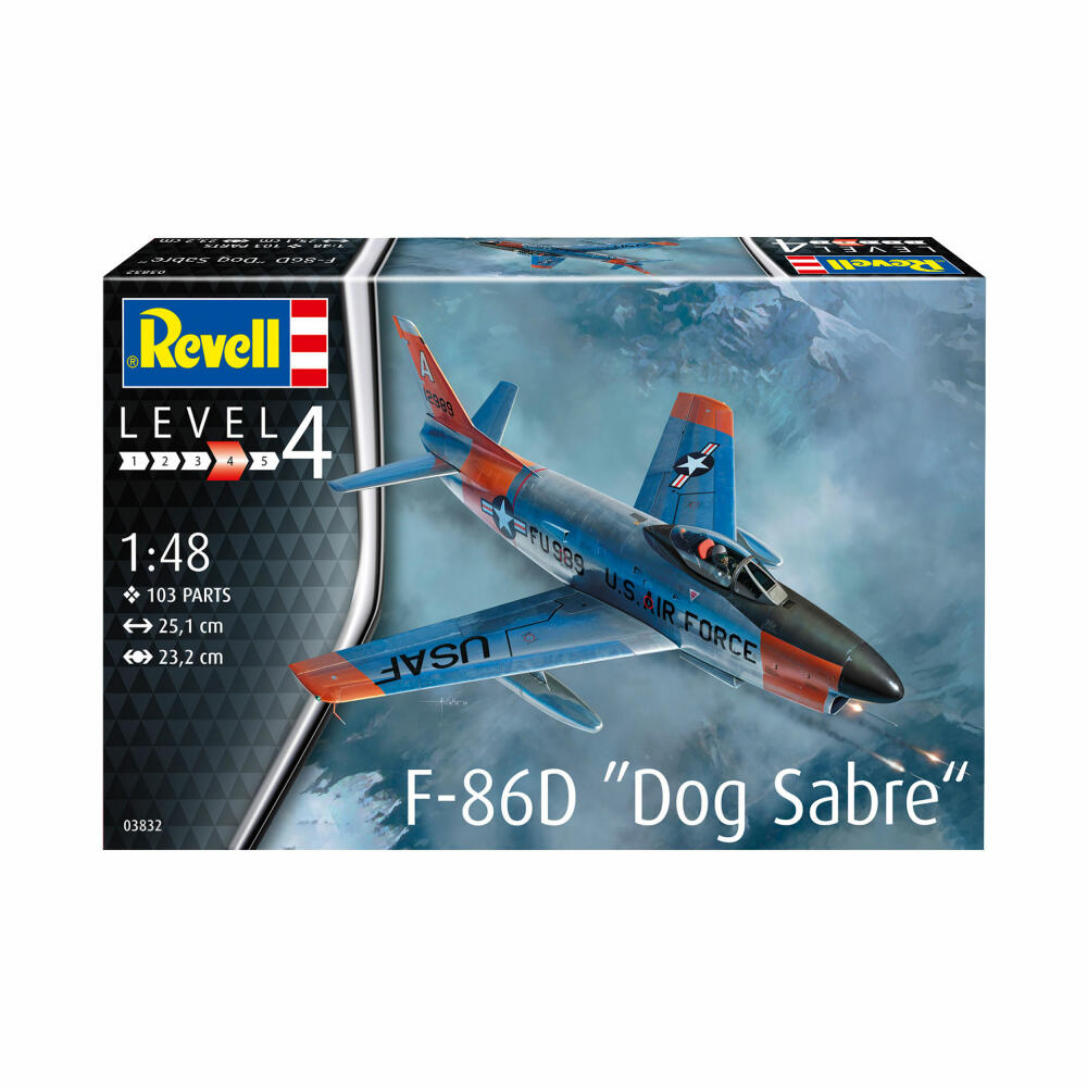 Revell Flugzeug-Modellbausatz F-86D Dog Sabre, 103 Teile, 1:48, 03832