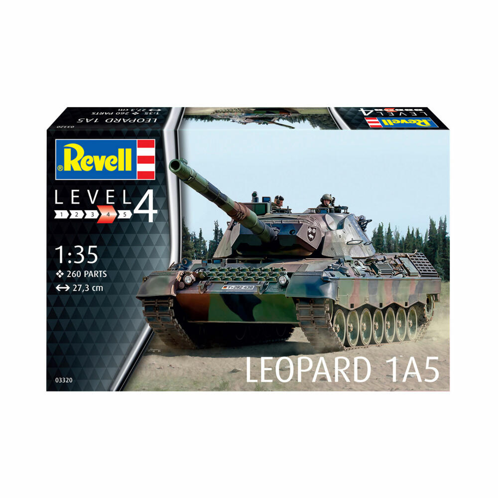 Revell Panzer-Modellbausatz Leopard 1A5, Militär, 260 Teile, 1:35, 03320
