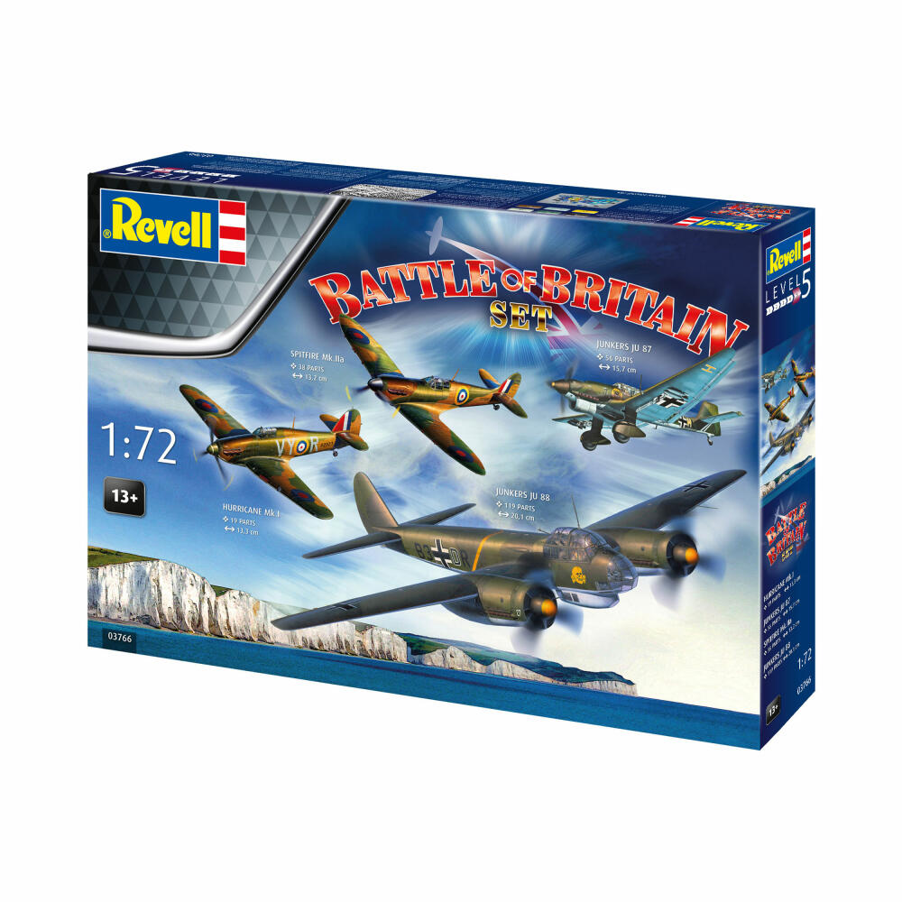 Revell Flugzeug-Modellbausatz Battle of Britain 85th Anniversary Set 4-tlg., 232 Teile, 1:72, 03766
