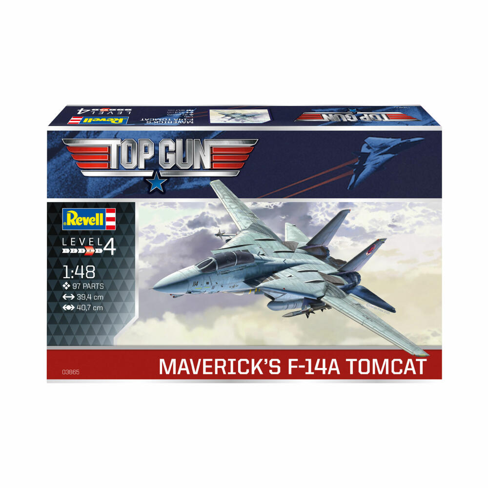 Revell Flugzeug-Modellbausatz Mavericks F-14A Tomcat Top Gun, 97 Teile, 1:48, 03865