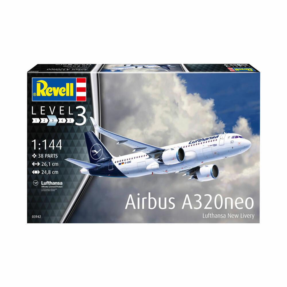 Revell Flugzeug-Modellbausatz Airbus A320neo Lufthansa New Livery, 38 Teile, 1:144, 03942
