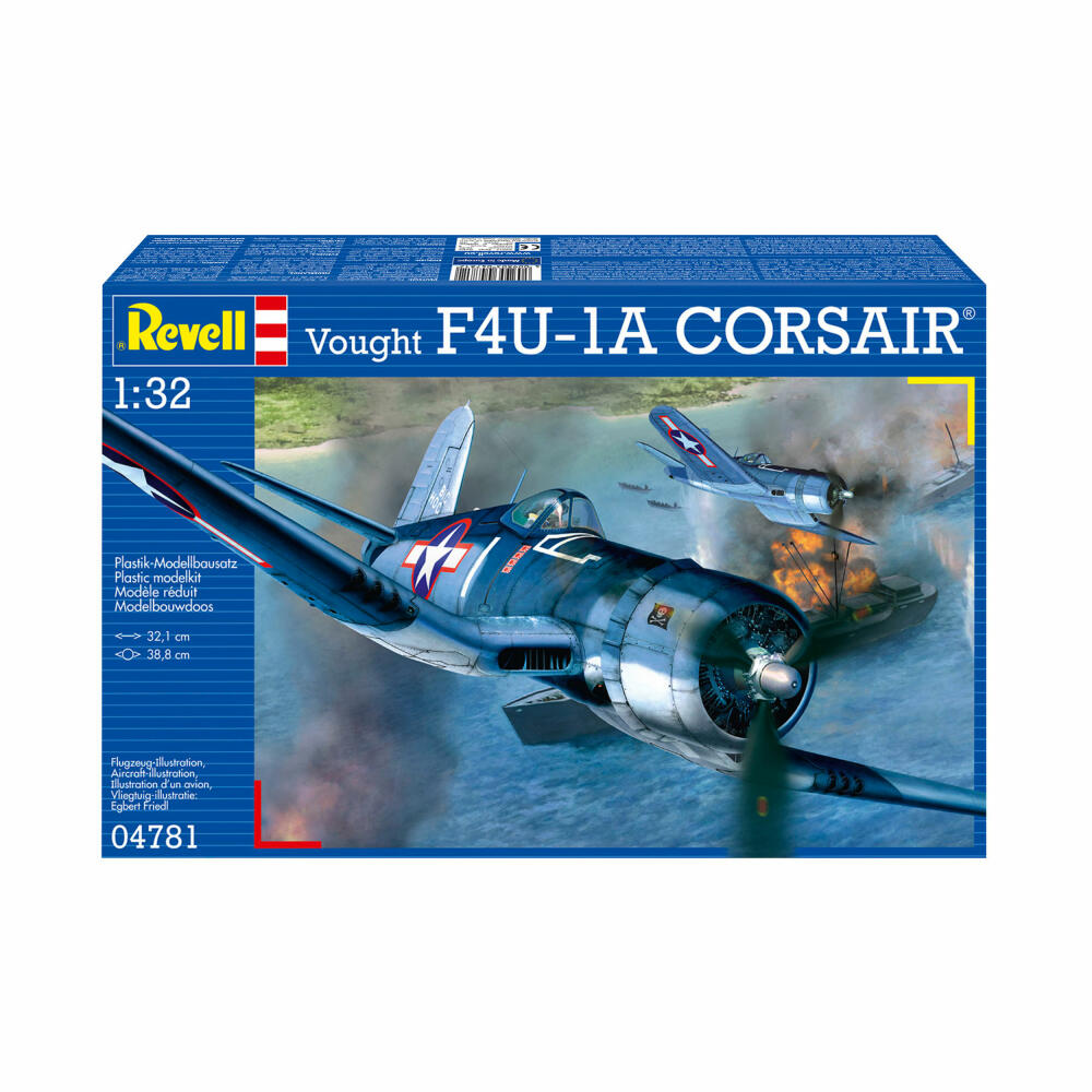 Revell Flugzeug-Modellbausatz Vought F4U-1A Corsair, 68 Teile, 1:32, 04781
