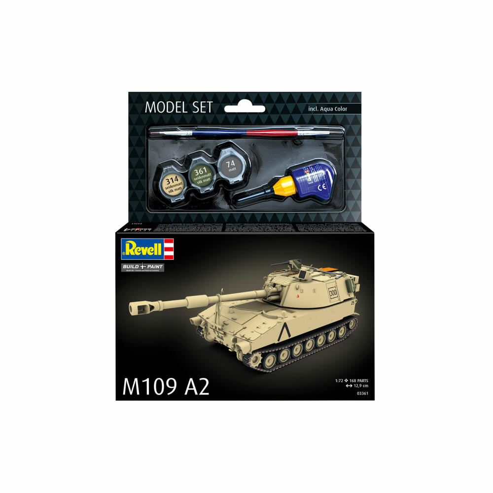Revell Panzer-Modell-Set M109 A2, Militär, Artillerie, 168 Teile, 1:72, 63361