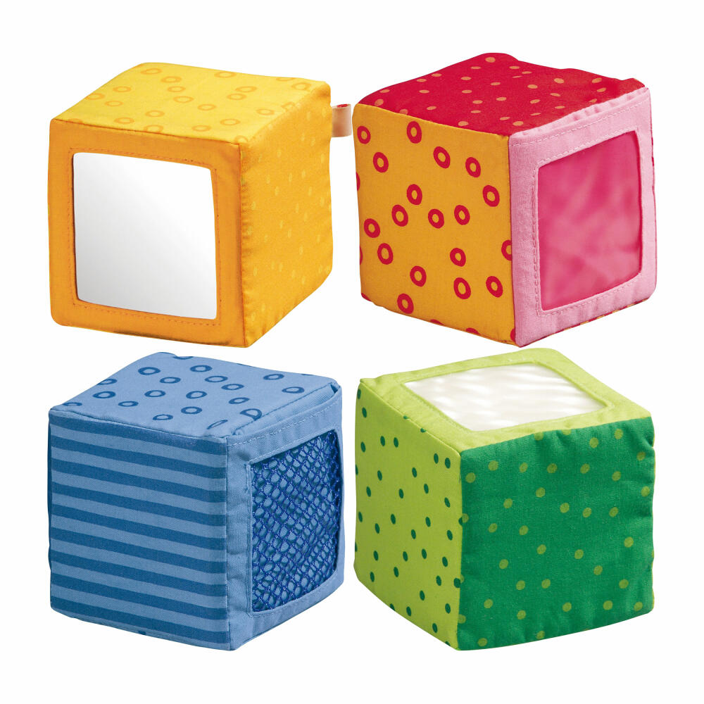 HABA Cuddly Quartet, Fabric Building Blocks, Game Cube, Soft Cube, Toy, 1023