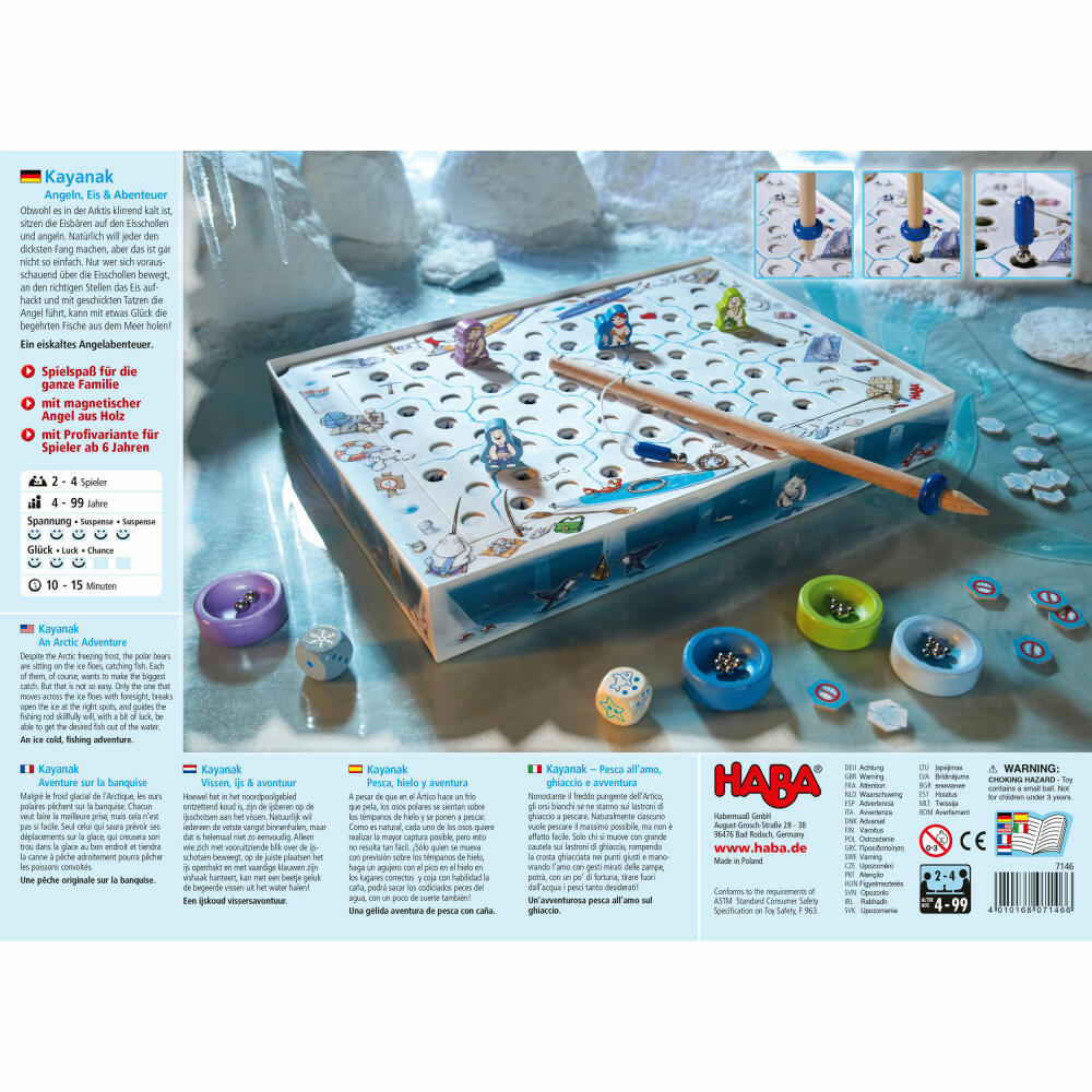HABA Kayanak - Fishing, Ice & Adventure, Fishing Game, Board Game, Children's Game, from 4 years, 7146