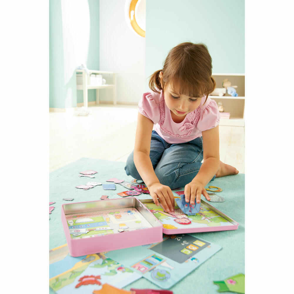 HABA Magnetic Game Box Dress-up Doll Lilli, 59 pcs., Magnetic Games, Dress-up Doll, Toy, 7392