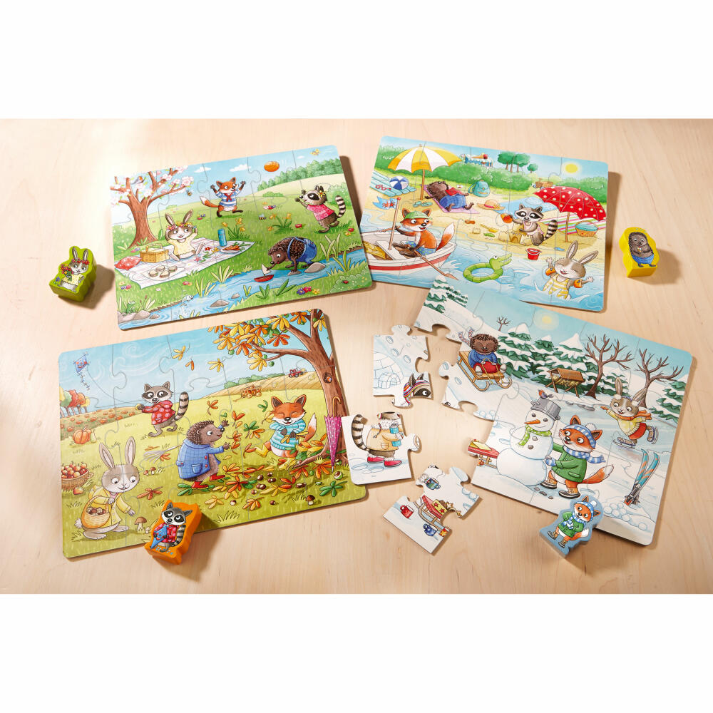 HABA Puzzles Seasons, Children's Puzzle, Puzzle, Children, from 3 years, 4 x 15 pieces, 1301888001