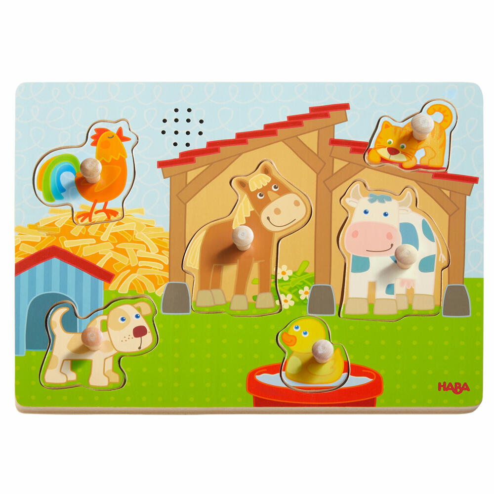 HABA Sound-Gripping Puzzle In the Countryside, Children's Puzzle, Puzzle, Children, from 2 years, 1303179001
