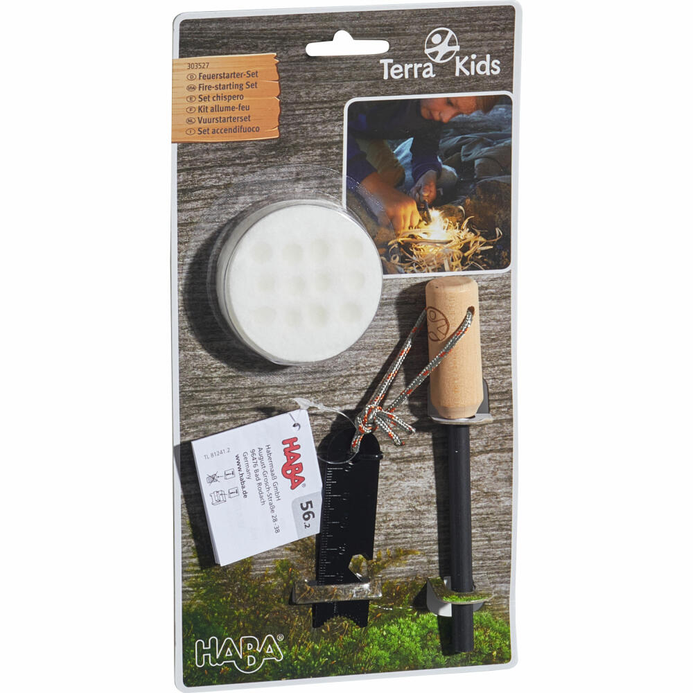 HABA Terra Kids Feuerstarter-Set, Outdoor-Accessoire, Anzündhilfe, Zubehör, 1303527001