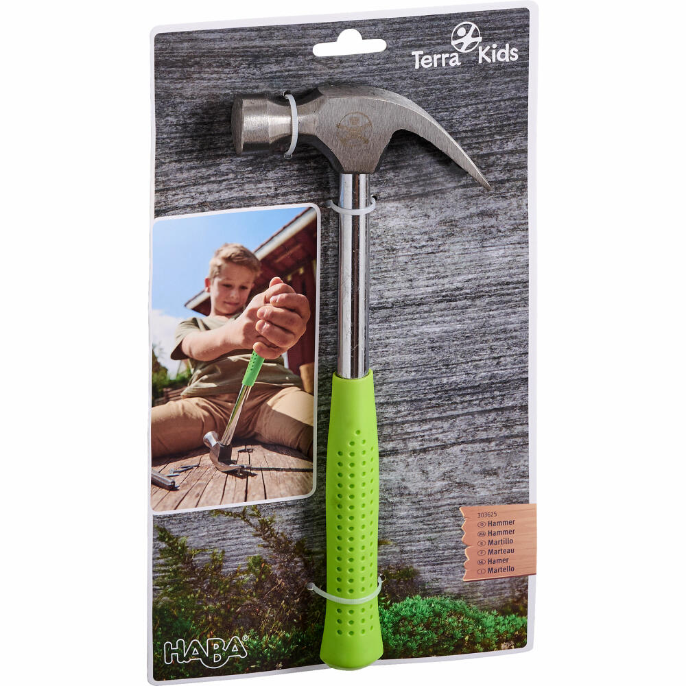 HABA Terra Kids Hammer, Werkzeug, Kinderwerkzeug, Kinderhammer, ab 6 Jahren, 1303625001