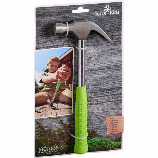 HABA Terra Kids Hammer, Werkzeug, Kinderwerkzeug, Kinderhammer, ab 6 Jahren, 1303625001