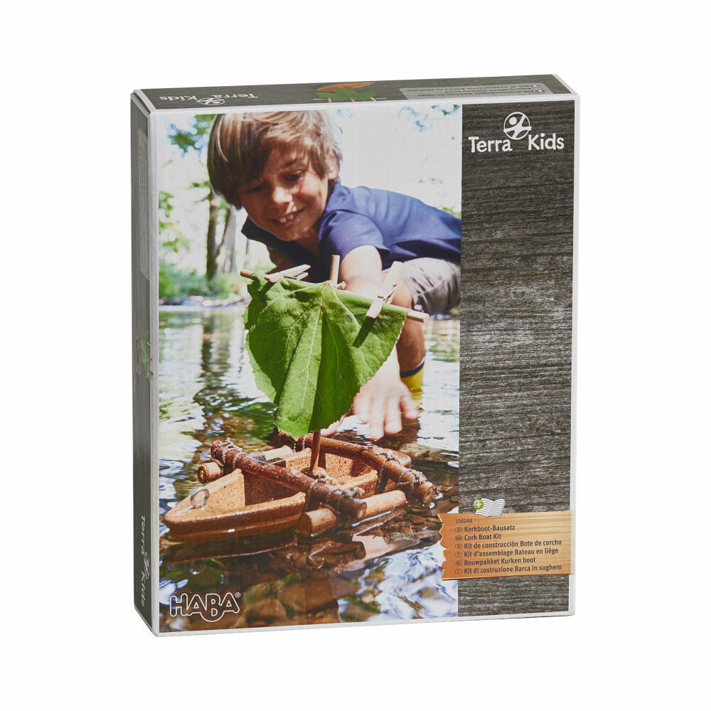 HABA Terra Kids Korkboot-Bausatz, Boot, Segelboot, Kinder, Spielzeug, ab 6 Jahren, 1304244001