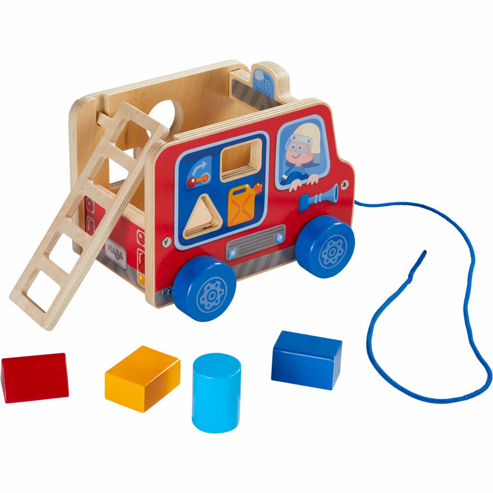 HABA pull-along figure fire engine, pull-along car, pull-along toy, toy, from 12 months, 1304317001