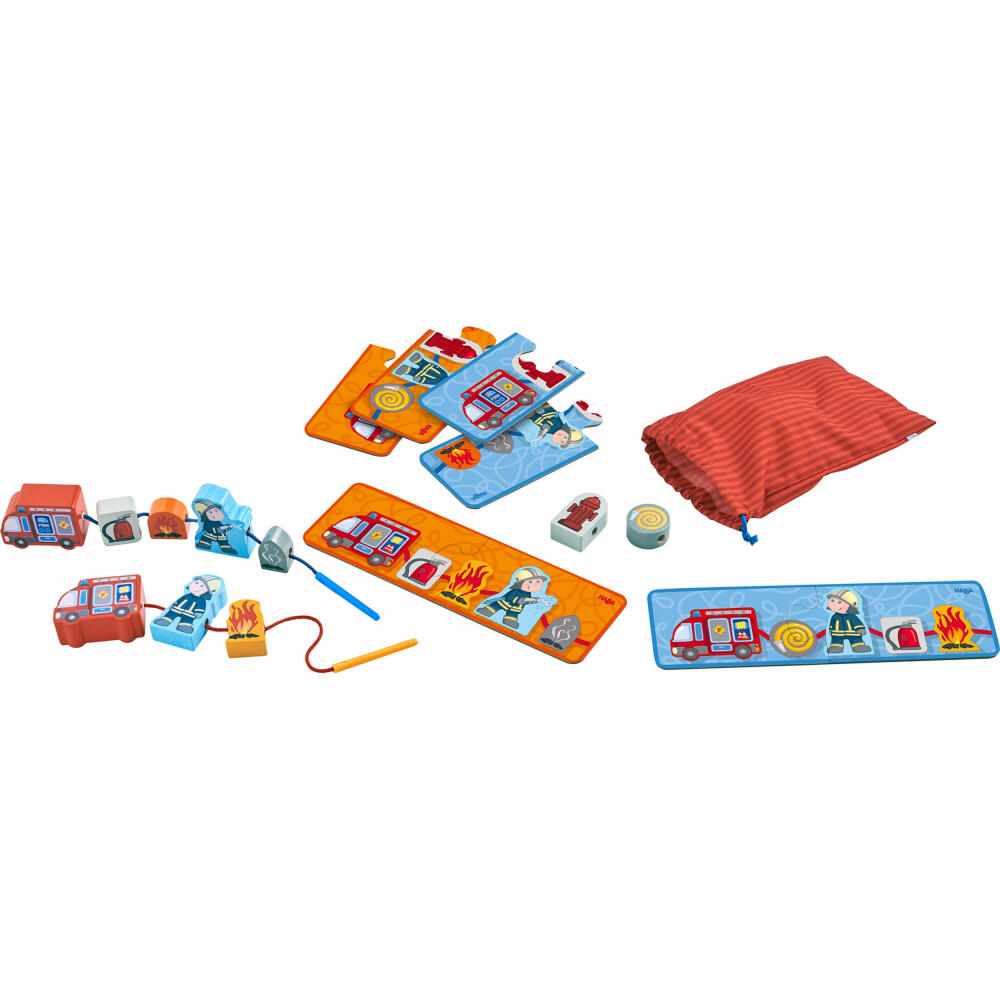 HABA Threading Game Fire Brigade, Threading Toy, Motor Skills, Toy, from 18 Months, 1304652001