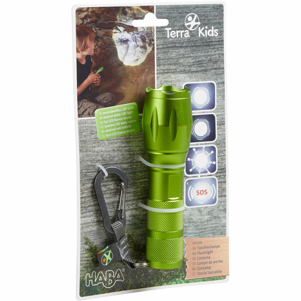 HABA Terra Kids Taschenlampe, Kindertaschenlampe, LED-Licht, Kinder, 1305348001