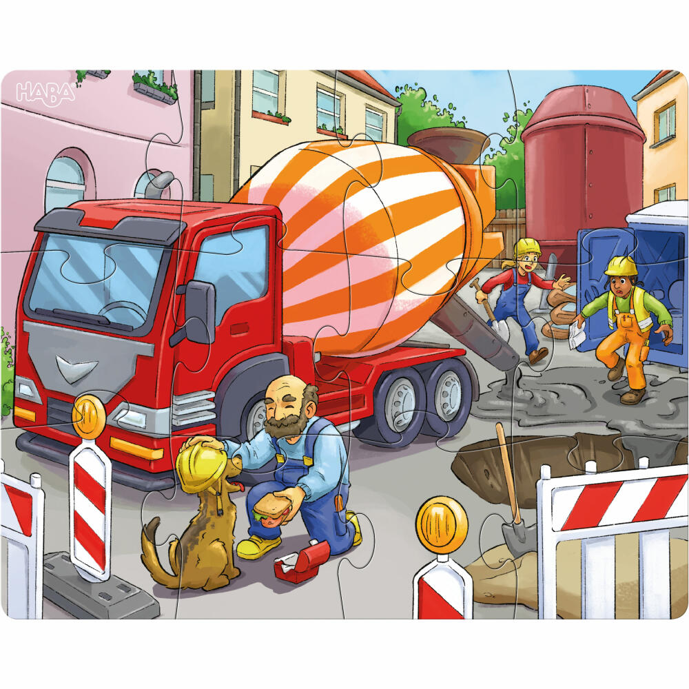 HABA Puzzles Construction Vehicles, Children's Puzzle, Puzzle, Children, from 3 years, 1305883001