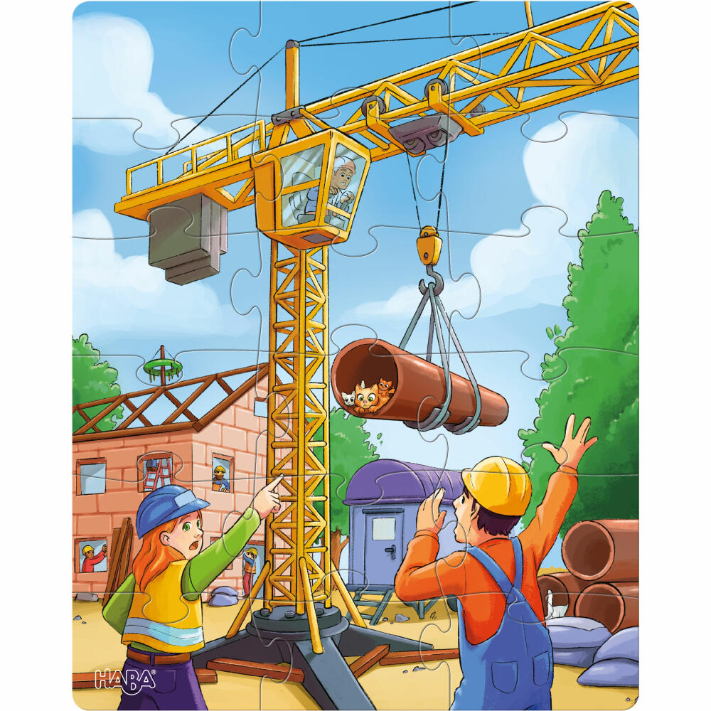HABA Puzzles Construction Vehicles, Children's Puzzle, Puzzle, Children, from 3 years, 1305883001