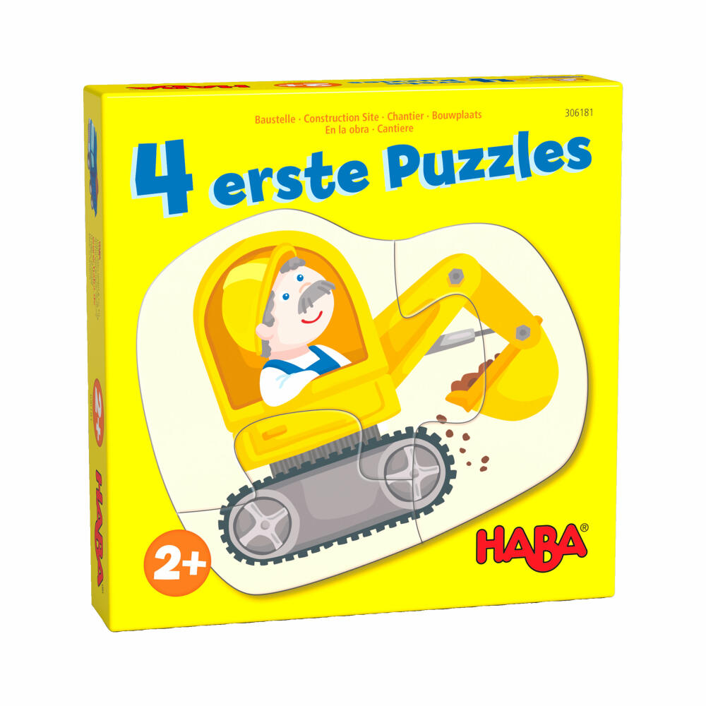 HABA 4 first puzzles - construction site, children's puzzle, children's puzzle, from 2 years, 1306181001