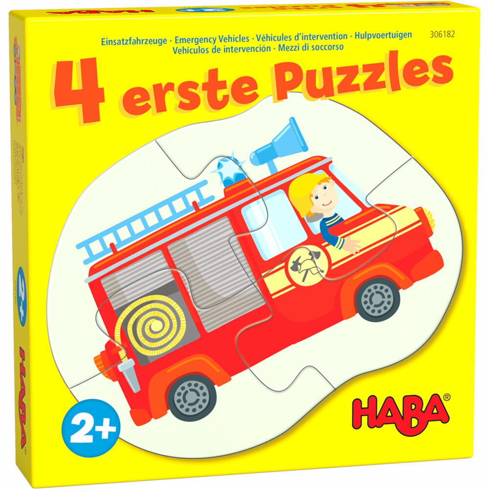 HABA 4 first puzzles - emergency vehicles, children's puzzle, children's puzzle, from 2 years, 1306182001