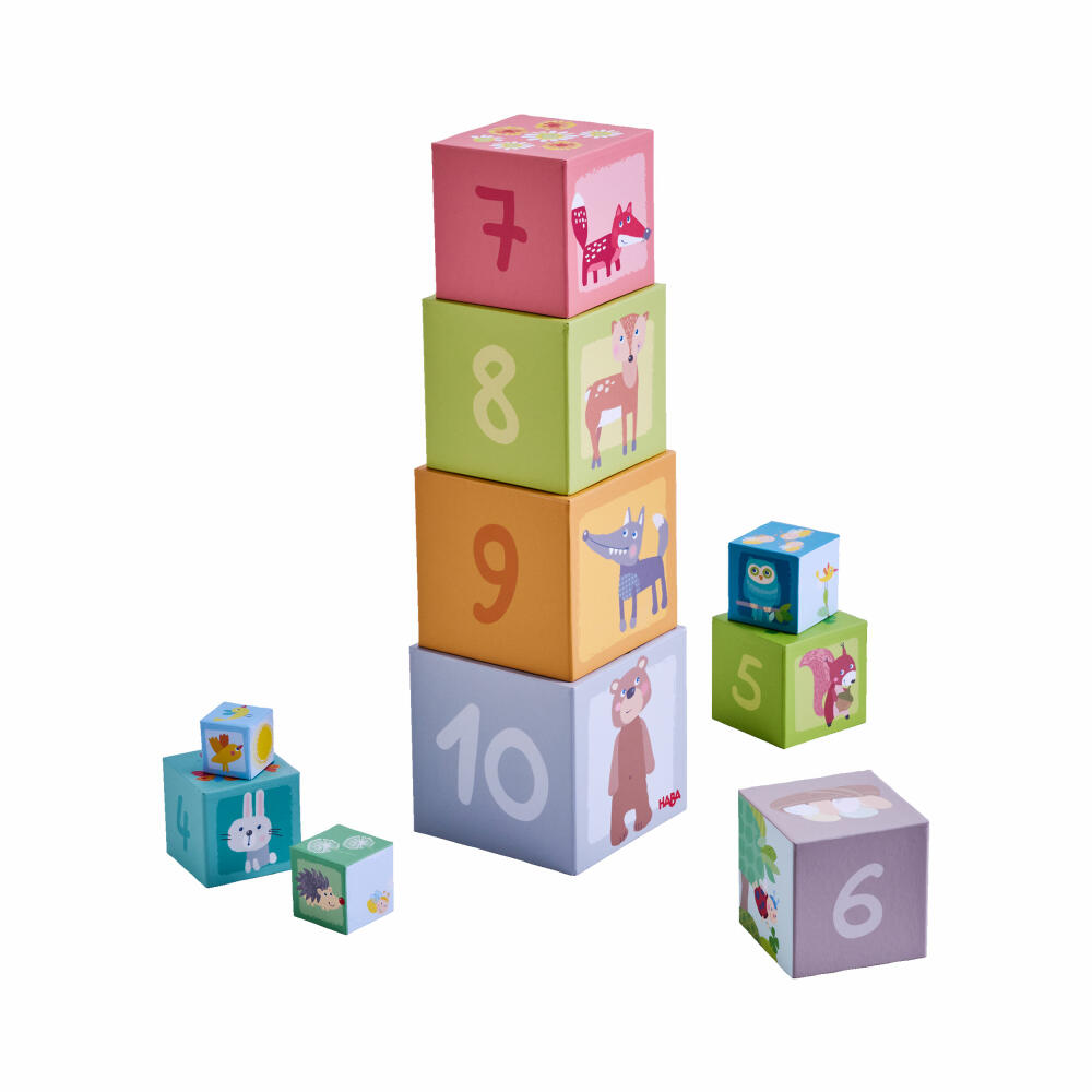 HABA stacking cubes forest friends, stacking game, stacking toy, toy, from 12 months, 1306546001