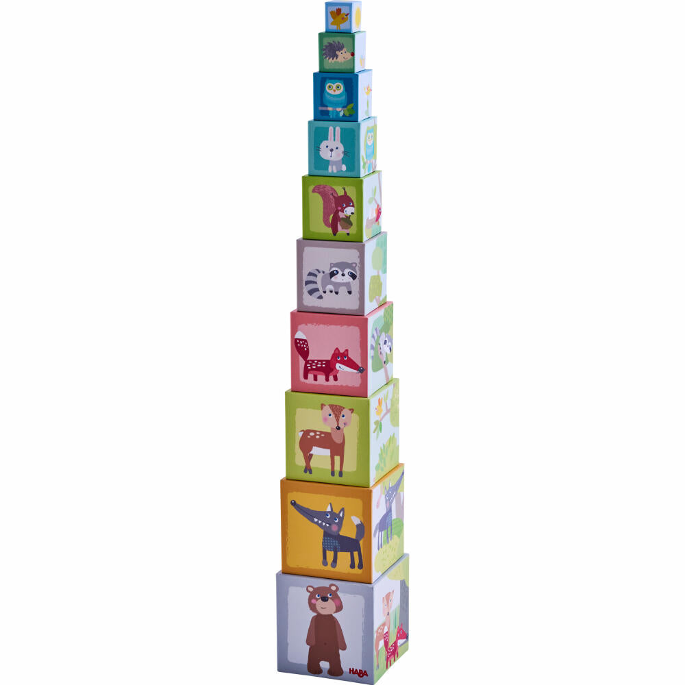 HABA stacking cubes forest friends, stacking game, stacking toy, toy, from 12 months, 1306546001