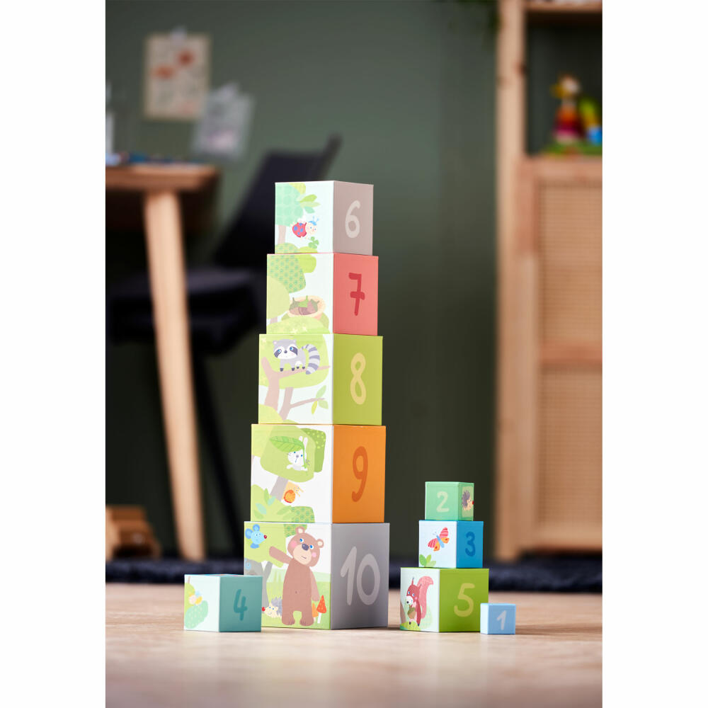 HABA stacking cubes forest friends, stacking game, stacking toy, toy, from 12 months, 1306546001