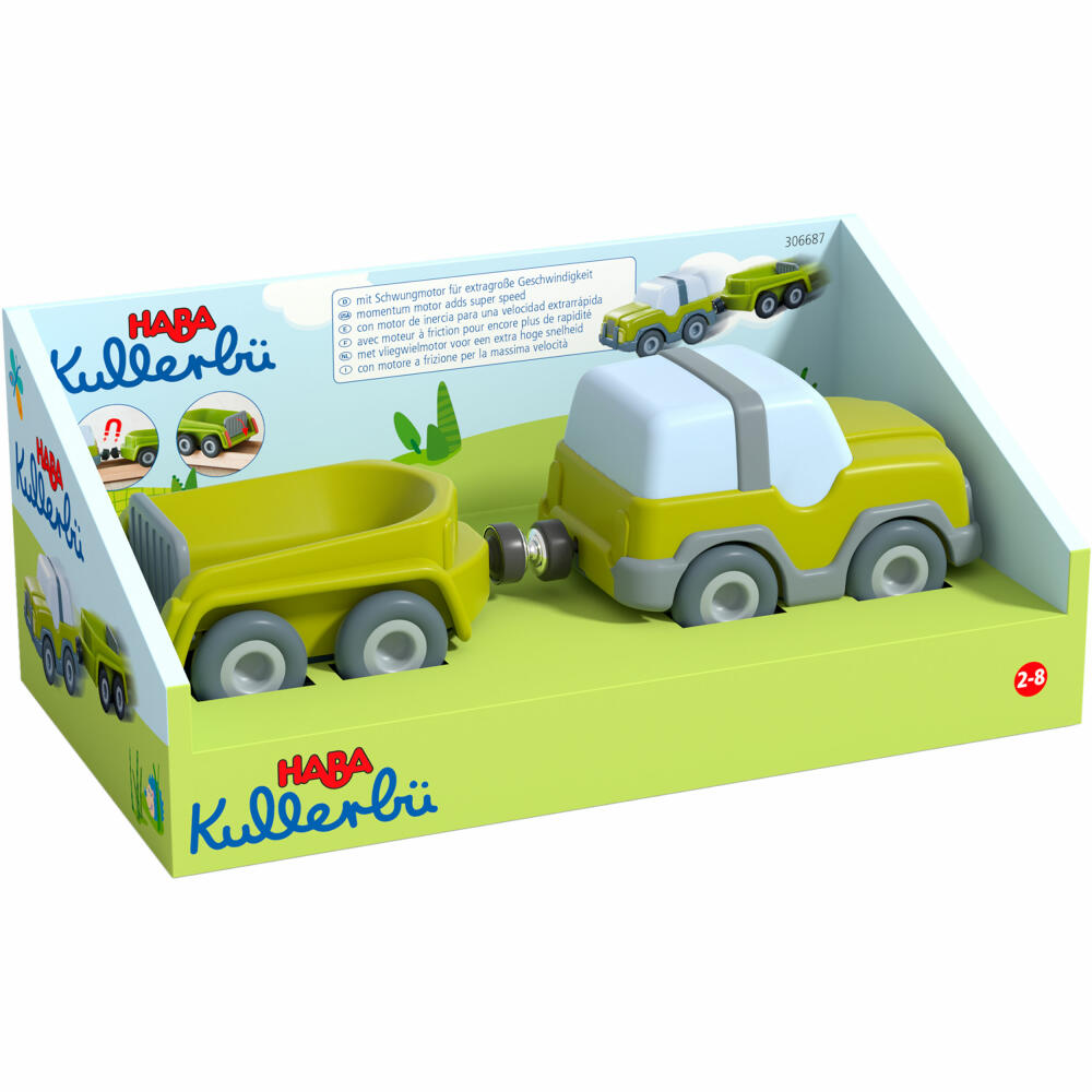 HABA Kullerbü - Off-road vehicle with trailer, addition to ball track, car, toy, from 2 years, 1306687001