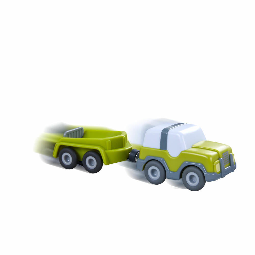 HABA Kullerbü - Off-road vehicle with trailer, addition to ball track, car, toy, from 2 years, 1306687001