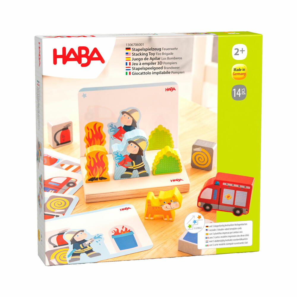 HABA stacking toy fire brigade, stacking game, children's game, toy, from 18 months, 1306706001