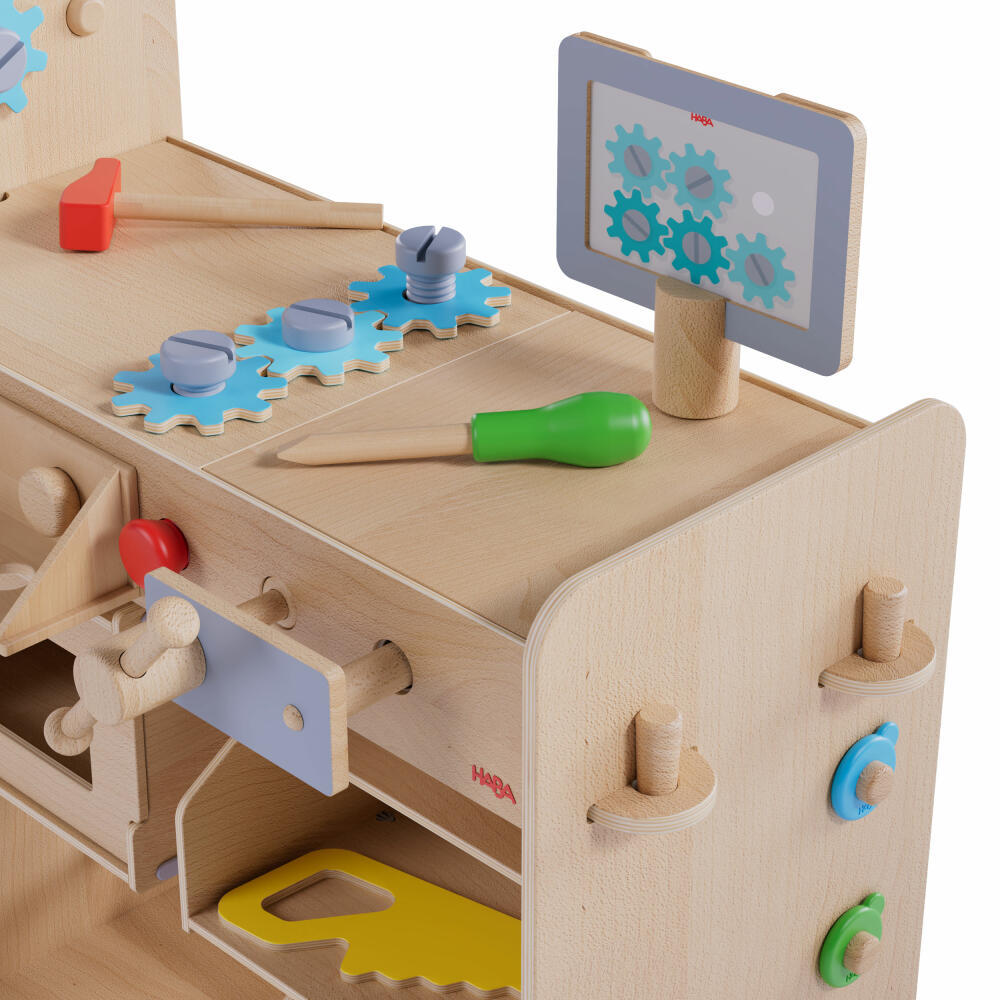 HABA Creative Play 3 in 1, Spielküche, Kaufladen, Werkstatt, Kinder Spielzeug, ab 3 Jahren, 2011830001