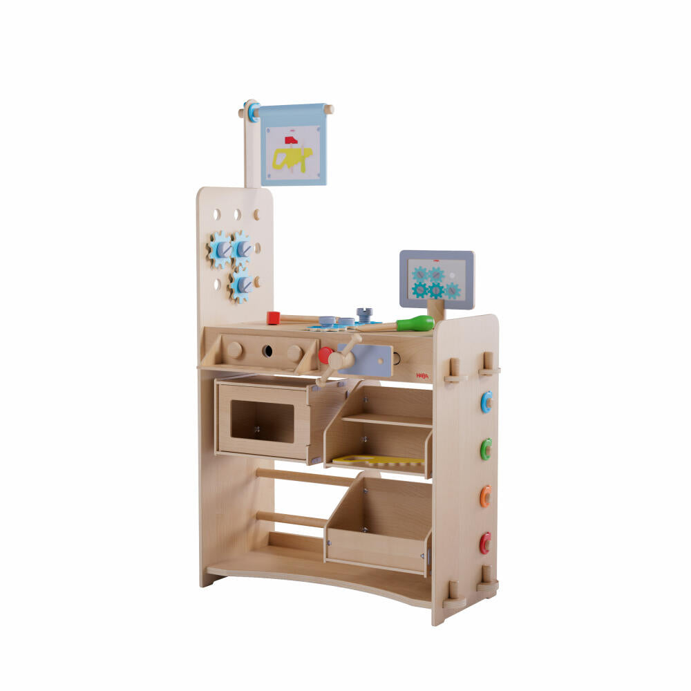 HABA Creative Play 3 in 1, Spielküche, Kaufladen, Werkstatt, Kinder Spielzeug, ab 3 Jahren, 2011830001