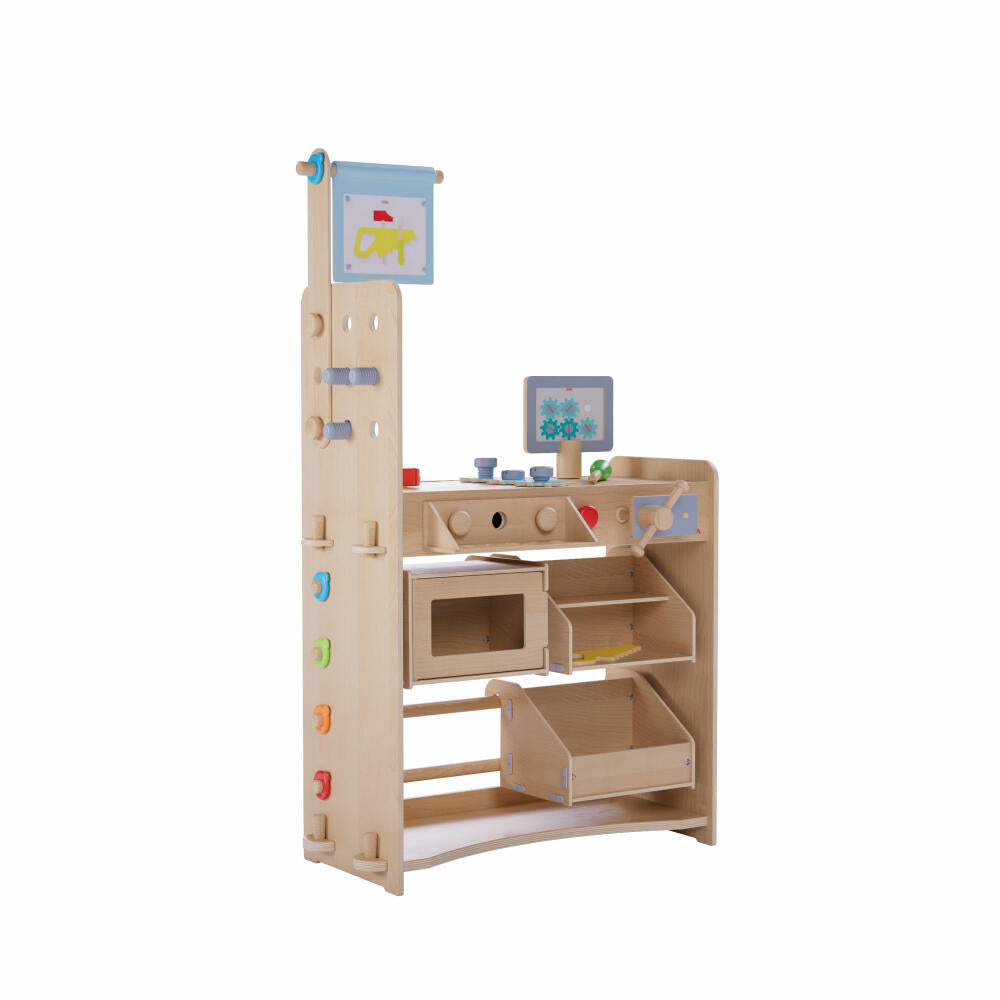 HABA Creative Play 3 in 1, Spielküche, Kaufladen, Werkstatt, Kinder Spielzeug, ab 3 Jahren, 2011830001