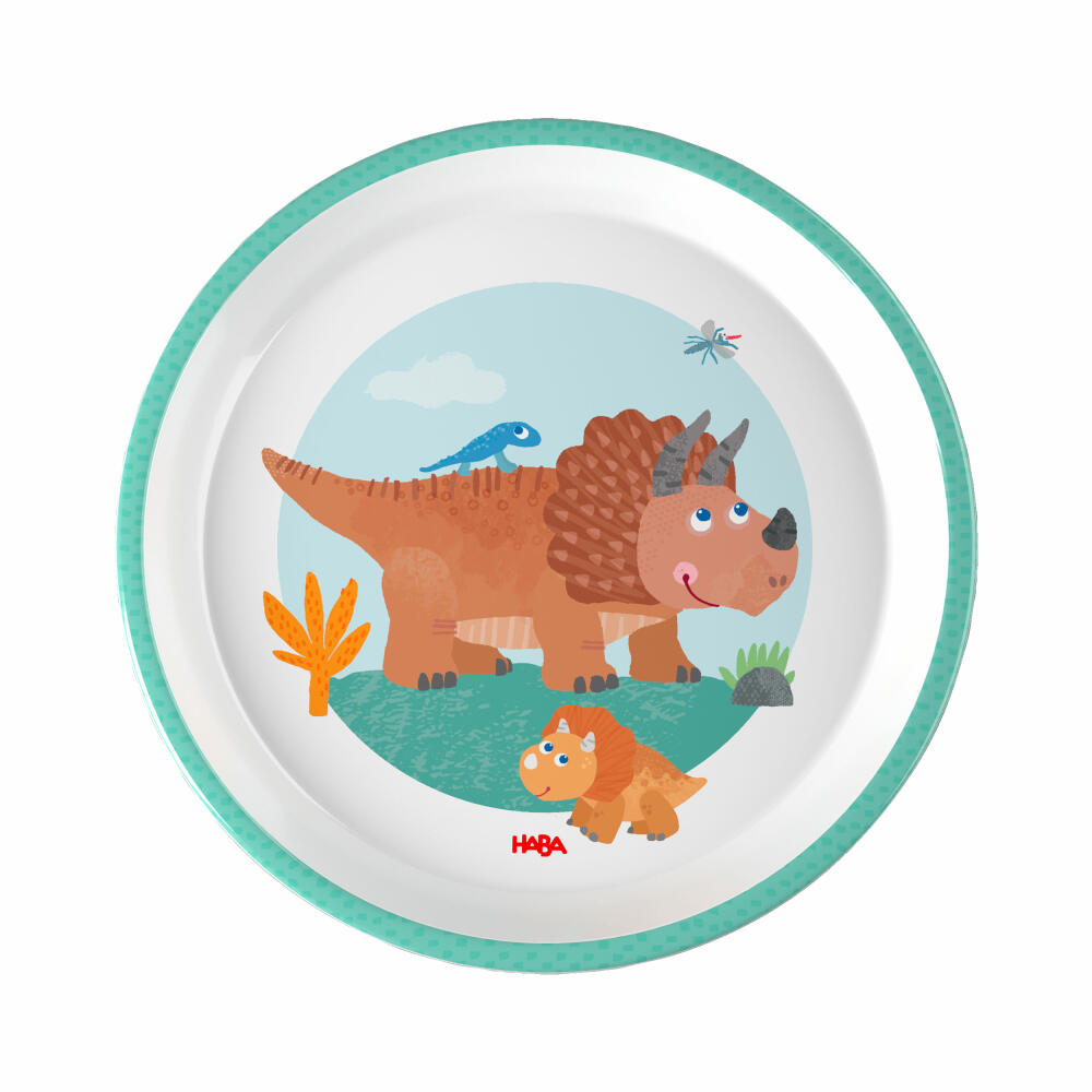 HABA Teller Dino, Kinderteller, Speiseteller, Kinder, Ø 18 cm, 2012441005