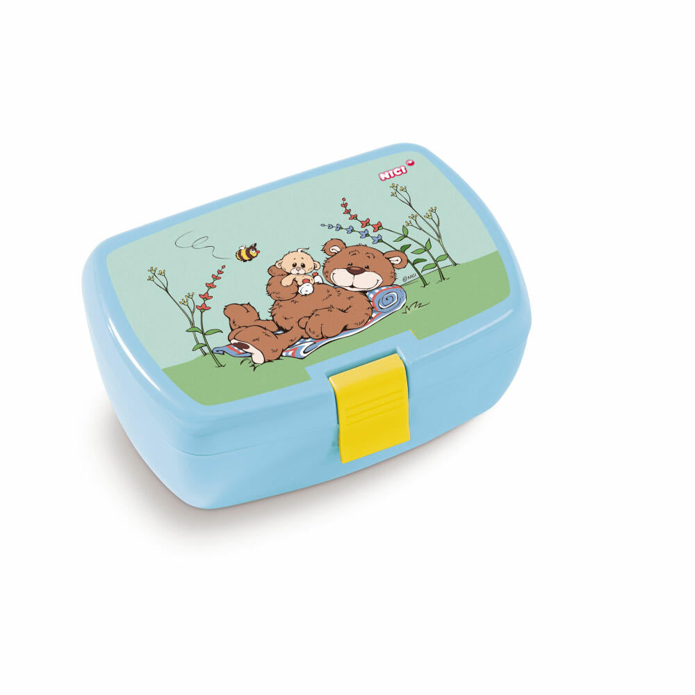 NICI lunch box Classic Bear, breakfast box, lunch box, bear, 2020 design, plastic, colorful, 18x12.5x6.5 cm, 45444