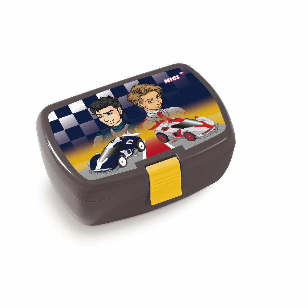 NICI lunch box car racing, breakfast box, lunch box, 2020 design, plastic, colorful, 18x12.5x6.5 cm, 45466