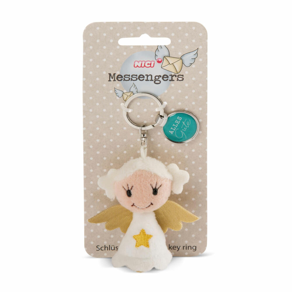 NICI Messenger Angel with Star Keyring, with Pendant All the Best, Guardian Angel, Lucky Charm, 7 cm, 47527