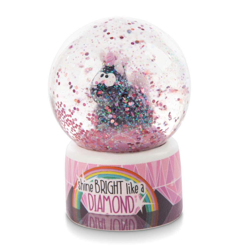 NICI Theodor and Friends Schüttelkugel Einhorn Diamond Dust, Schneekugel, Glitzerkugel, Deko, H 6.5 cm, 47656