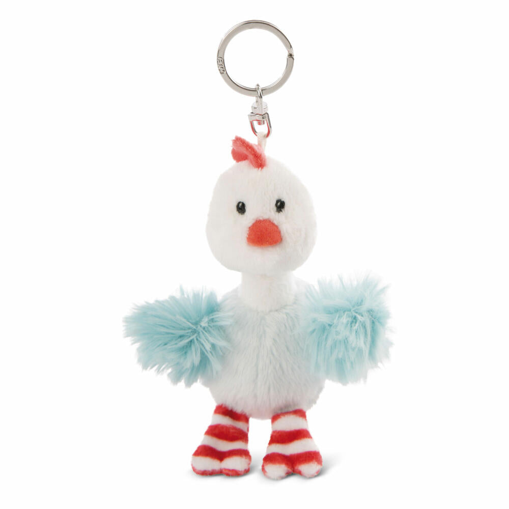 NICI Green Farm Friends Hen Chicklinde Keyring, Bean Bag, Key Pendant, 11 cm, 47773