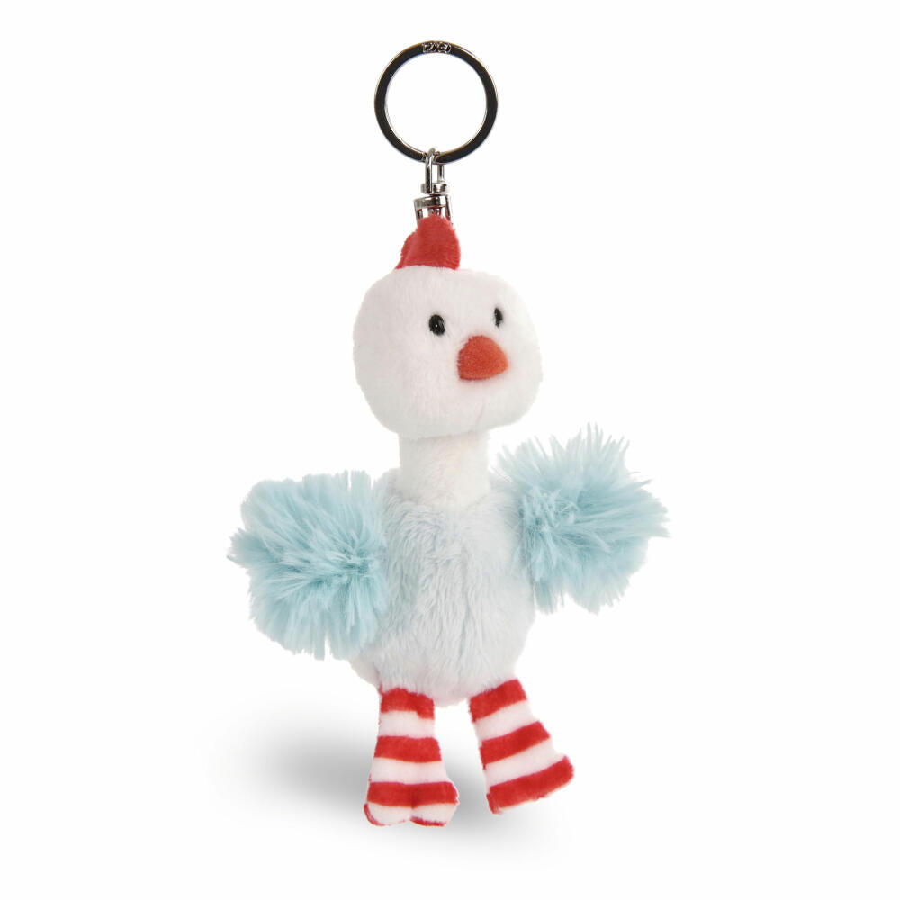 NICI Green Farm Friends Hen Chicklinde Keyring, Bean Bag, Key Pendant, 11 cm, 47773