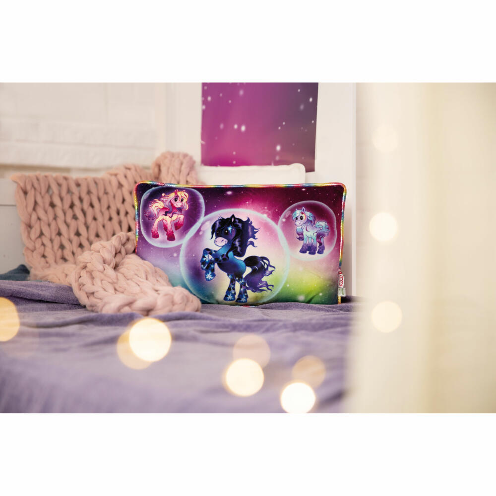 NICI Green Pony Stars Pillow, Pillow, Cuddly Pillow, Decorative Pillow, 43 x 25 cm, 48757