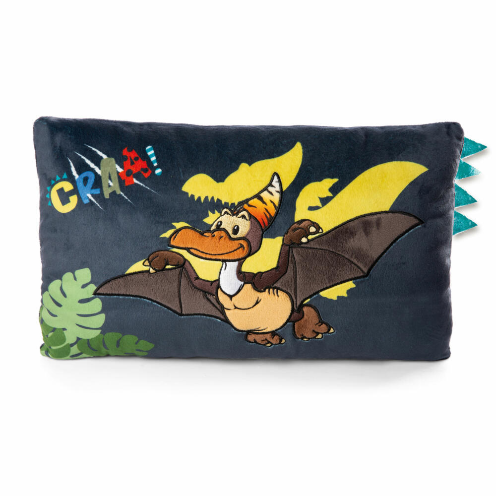 NICI Green Dinos Dino Orny Pillow, Pillow, Cuddly Pillow, Decorative Pillow, 43 x 25 cm, 48821