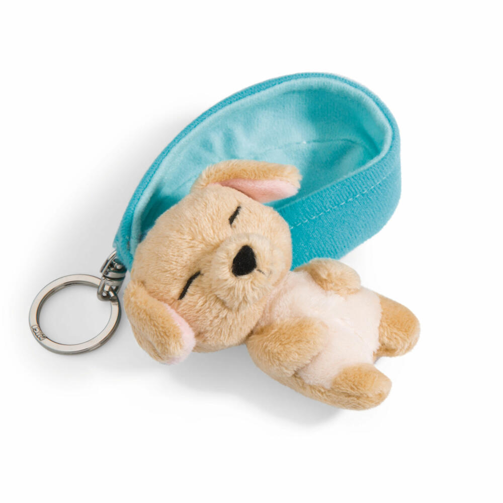 NICI Sleeping Pets Dog Keyring, Key Pendant, Lucky Charm, Caramel, 8 cm, 48835